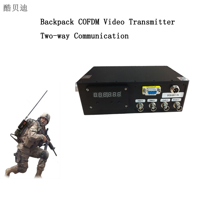 5-6km NLOS Manpack Video Transmitter 10W RF Long Range Wireless Transmitter and Receiver Digital COFDM Modulation H.264 Coding