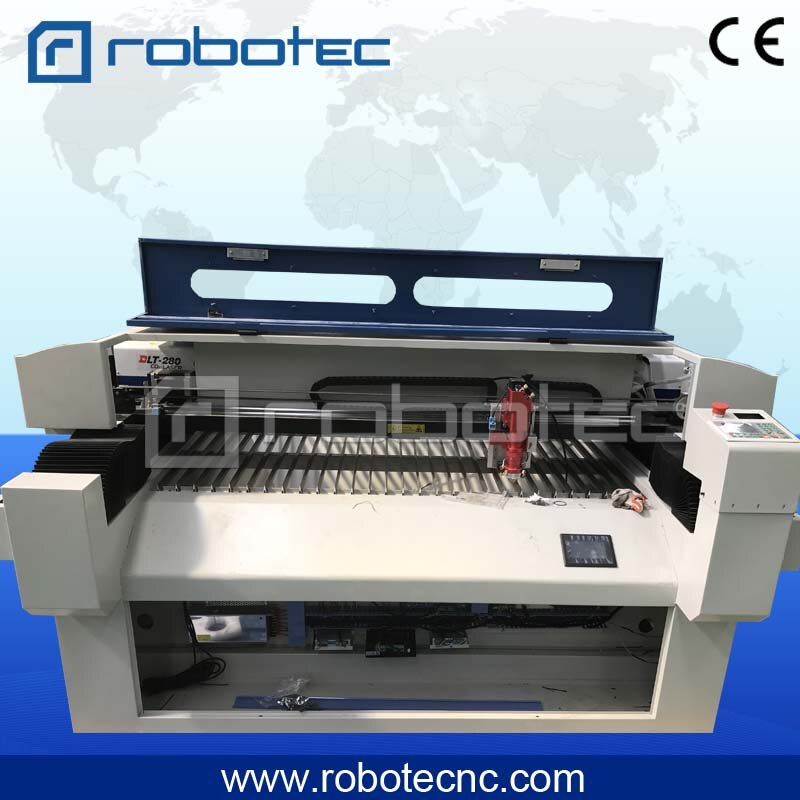 Robotec 1325 metal sheet laser cutting machine with 180w/300w Long life Yongli laser power and tube