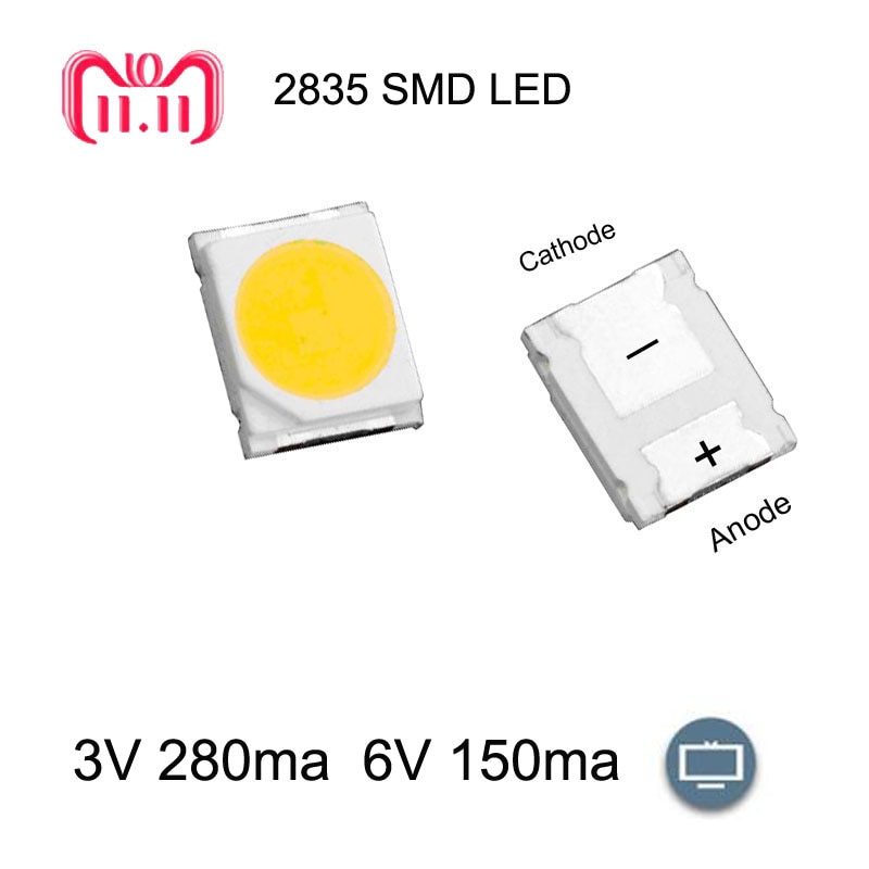 LED Backlight 1210 3528 2835 3V 280ma 1W 6V 150ma Cool white For LG Innotek LCD Backlight LED TV Application