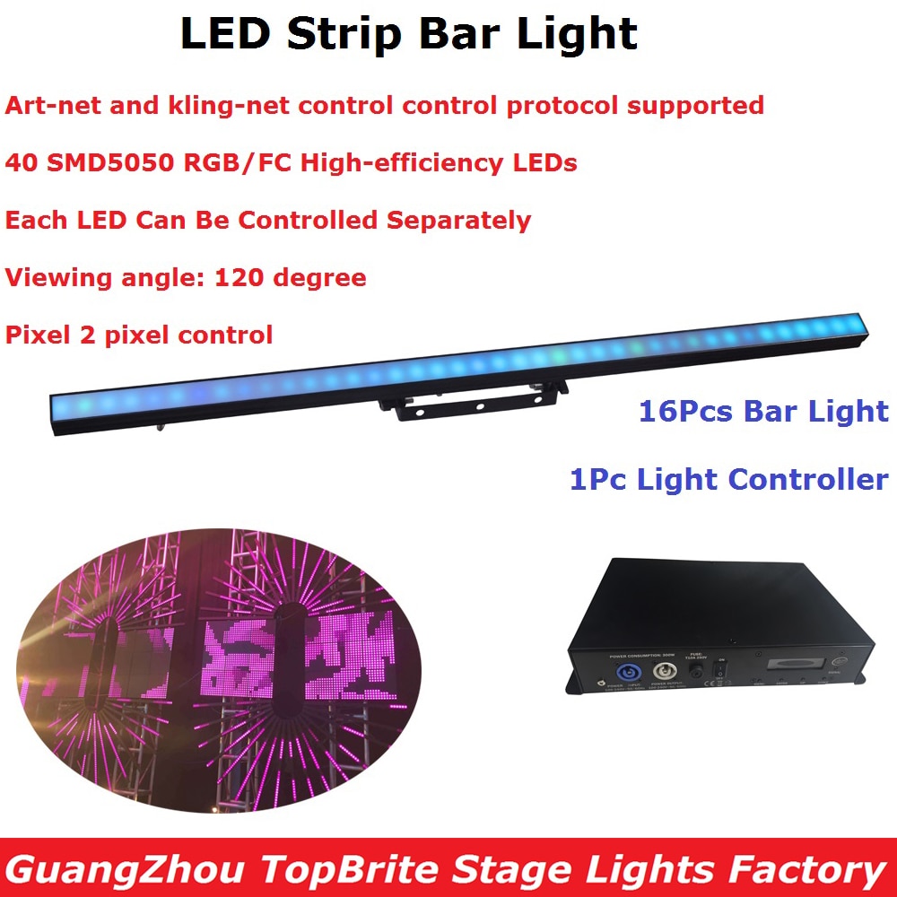 16Pcs Carton Package LED Strip Light SMD5050 RGB Full Color 100cm LED Bar Lights With 25MM Pixel Pitch For Indoor Entertainments
