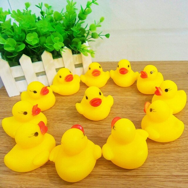 1PCS Classic Toys Cute Rubber Little Yellow Duck Girl Boy Baby Toy Bath Bathing