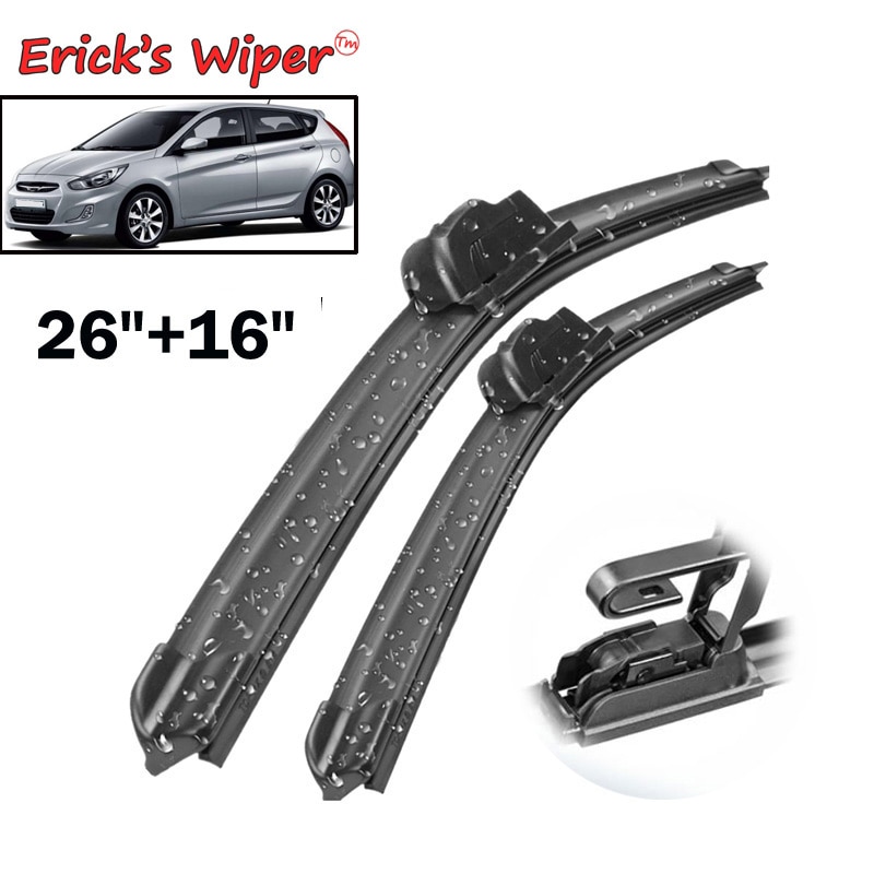 Erick's Wiper LHD Front Wiper Blades For Hyundai Solaris 2010 - 2017 Windshield Windscreen Front Window 26"+16"