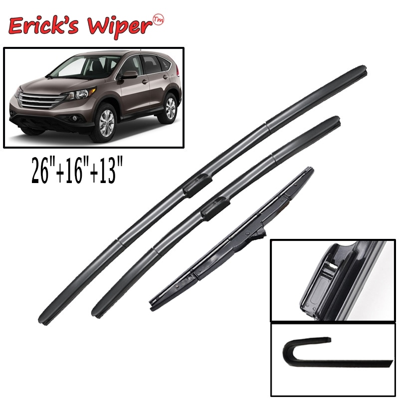 Erick's Wiper Front & Rear Wiper Blades Set Kit For Honda CRV CR-V MK4 2012 - 2016 Windshield Windscreen Window 26"+16"+13"