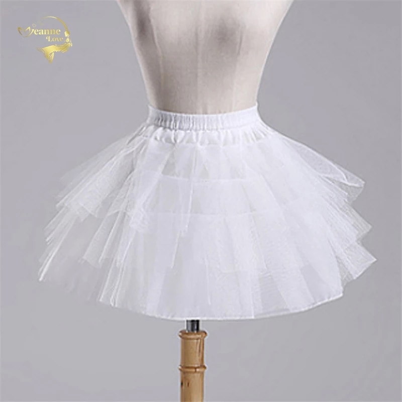 Top Quality Stock White Black Ballet Petticoat Tulle Ruffle Short Crinoline Bridal Petticoats Lady Girls Child Underskirt jupon