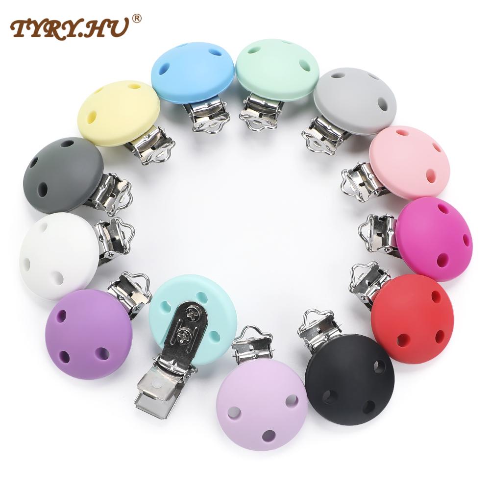 TYRY.HU Round Shaped Pacifier Clip Silicone Bead Baby Teether teething Accessories Clip Nipple Clasps Toy DIY Bead Tool