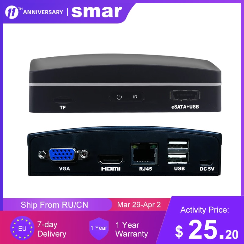 Smar Super Mini NVR 4CH 8CH Network Recorder CCTV NVR Onvif H.264 for 720P/960P/1080P IP Camera support eSATA/TF/USB
