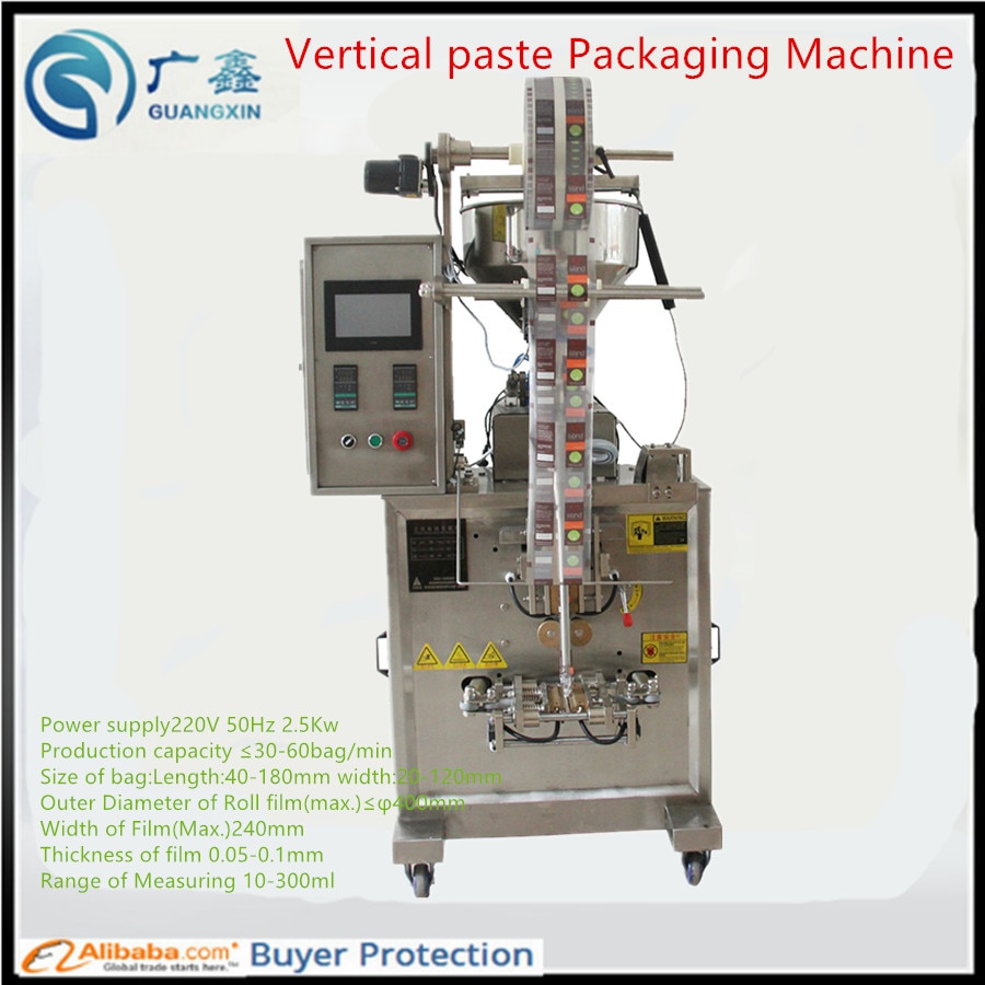 Automatic Vertical paste Bag Pouch Sachet packing machinery Vertical Sachet bag Packing Machine for peanuts butter