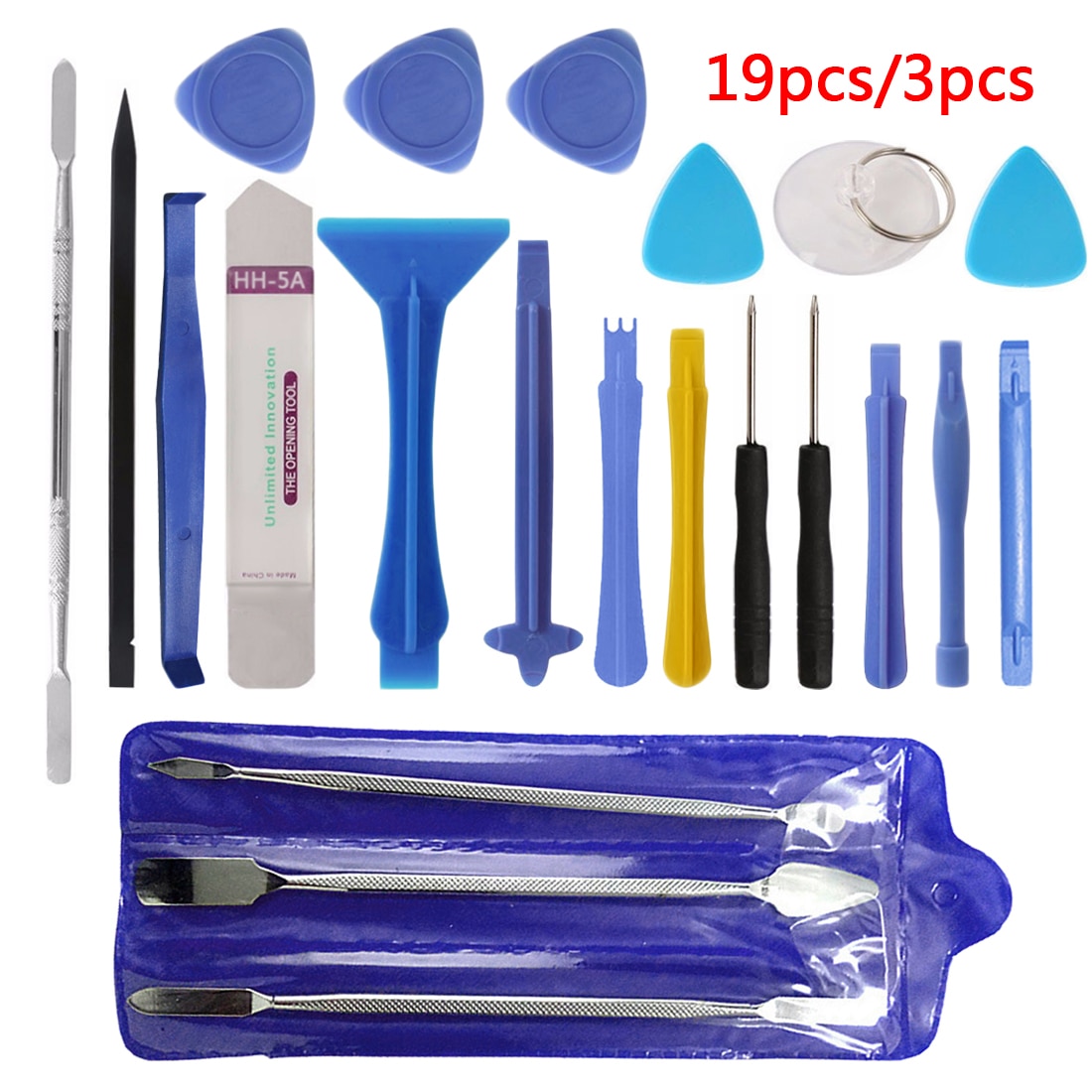 Hand Tool Set 3pcs/19pcs Repair Tool Kit Opening Tool Metal Pry Bar Smartphone Screen Disassemble Tools for iPhone Tablet PC