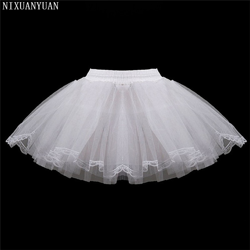 Petticoat Children 3 Layers Hoopless Short Petticoats Flower Girl Dress Crinoline for Wedding Little Girls/Kids/Child Underskirt