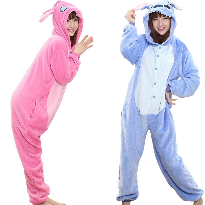 Animal Stitch Kigurumi Unicorn Onesie Adult Teenagers Women Pajamas Funny Flannel Warm Soft Overall Onepiece Night Home Jumpsuit