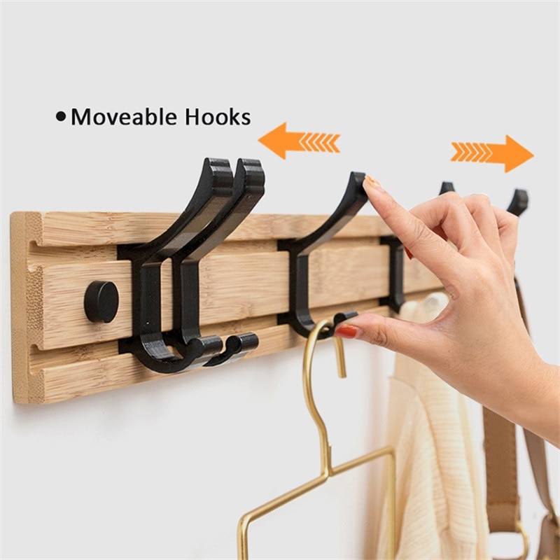 Nordic Fashion Style Bedroom Furniture Coat Rack Clothes Hanger Hooks Living Room Closet Bamboo Hat Racks Coat Hanger Wall Hook