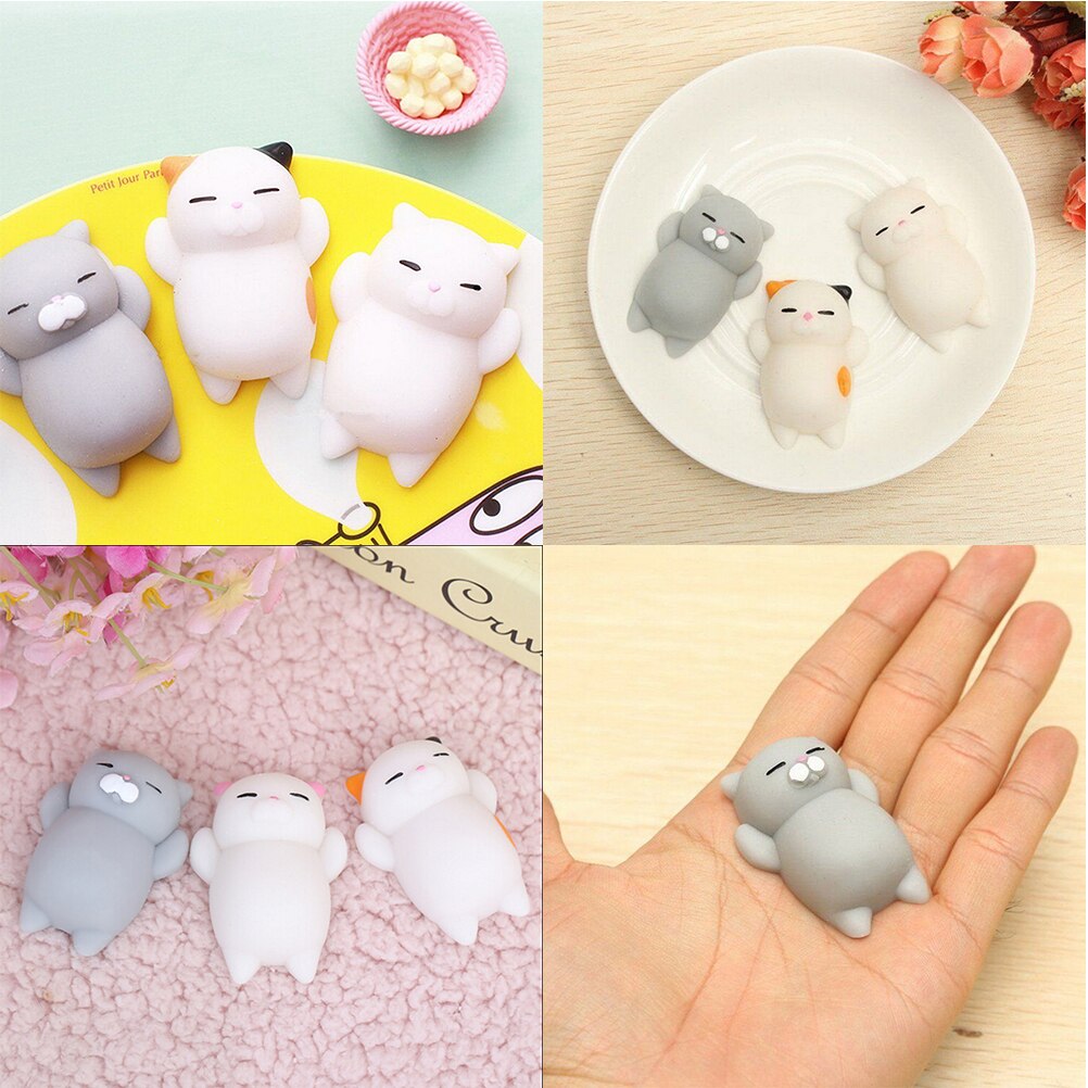 1 pcs cute Japan Animal Lazy Cat Mini Decompress Squishy Mochi Soft Slow Rising Healing Toy Squeeze Funny Kids Children Toys