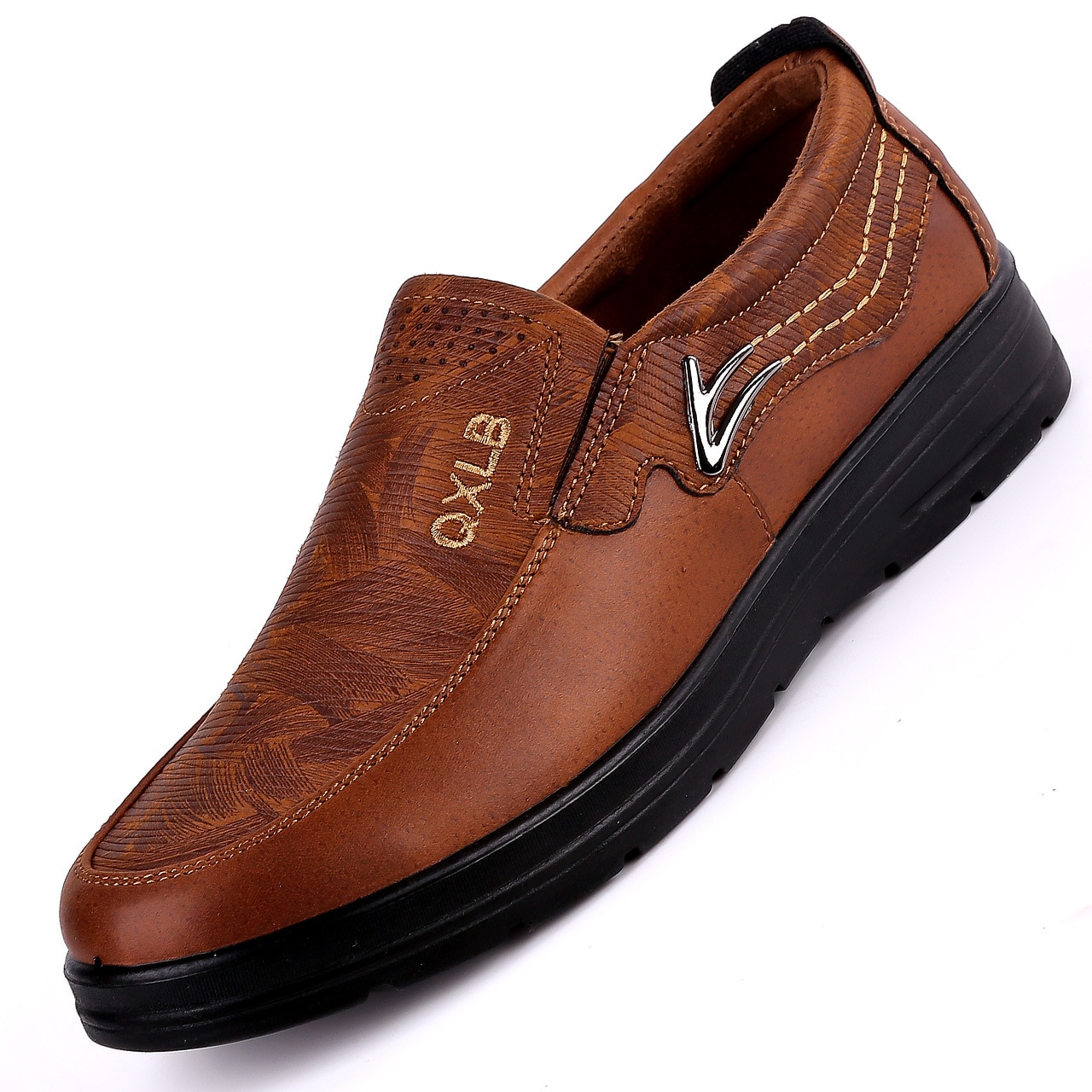 New Trademark Size 38-47 Upscale Men Casual Shoes Fashion Leather Shoes for Men Spring Autumn Men'S Flat Shoes Driving Sneakers