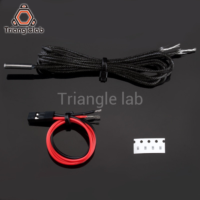 Trianglelab PT1000 Thermistor Cartridge for 3D printer E3D Volcano/ v6 heater block UPTO 450C PEEK PEI PT100 printing