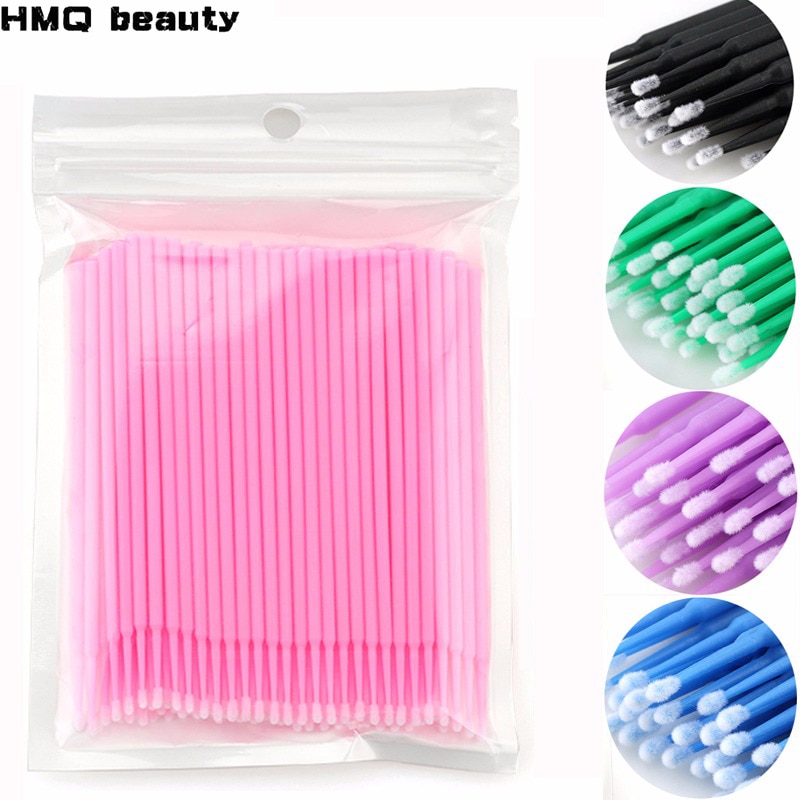 100Pcs/bag Disposable MicroBrush Eyelashes Extension Individual Lash Removing Swab Micro Brush For Eyelash Extension Tools