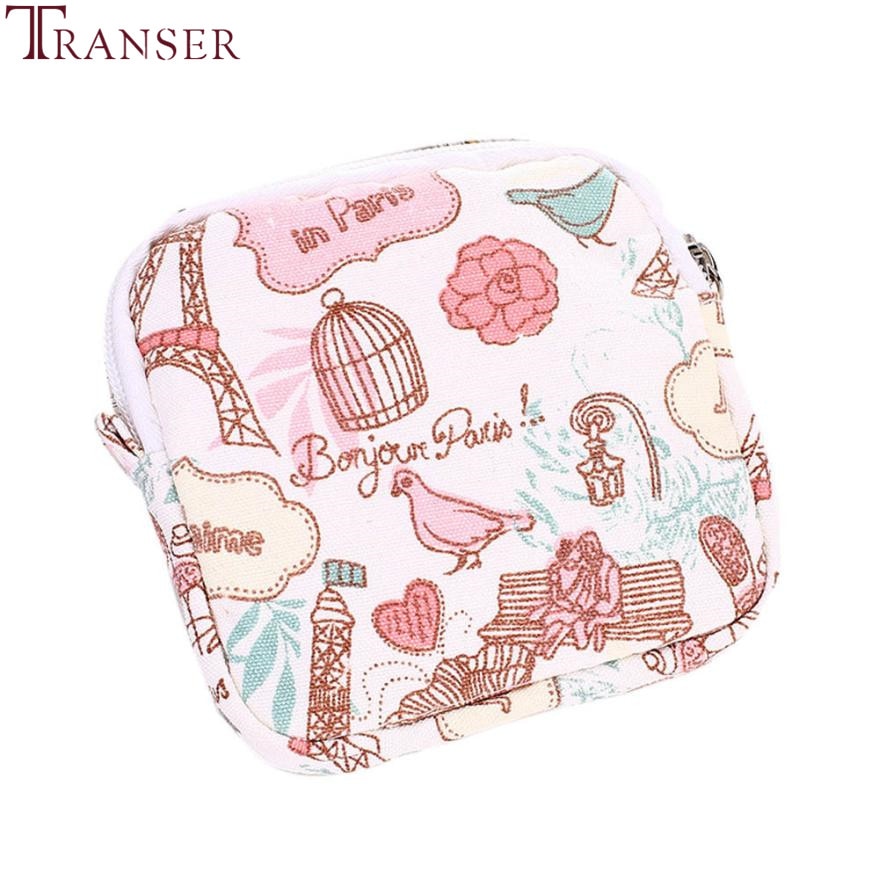 Transer Women Girl Cute Sanitary Pad Organizer Purse Holder Napkin make up Bag Cosmetic Pouch Case sanitary napkin bag a12*