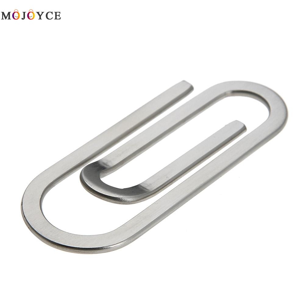 6.5*2.5CM Stainless Steel Metal Money Clips Paperclip Shape Cash Holder Folder Money Clip