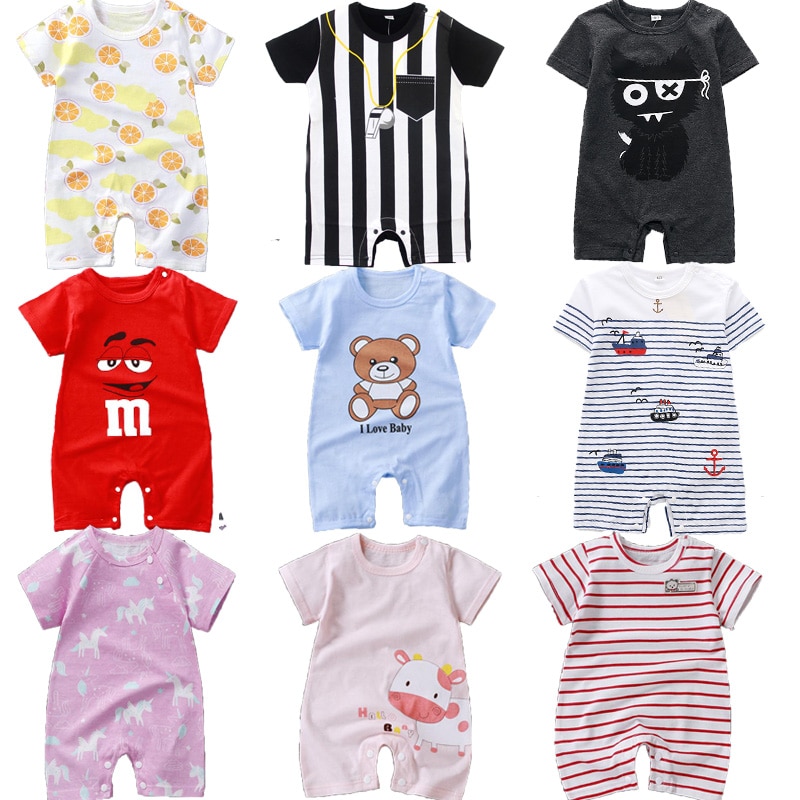 Baby Rompers Summer Style Powered Baby Boy Girl Clothing Newborn Infant giraffe Short Sleeve Clothes 3-6-9-12-18 Months