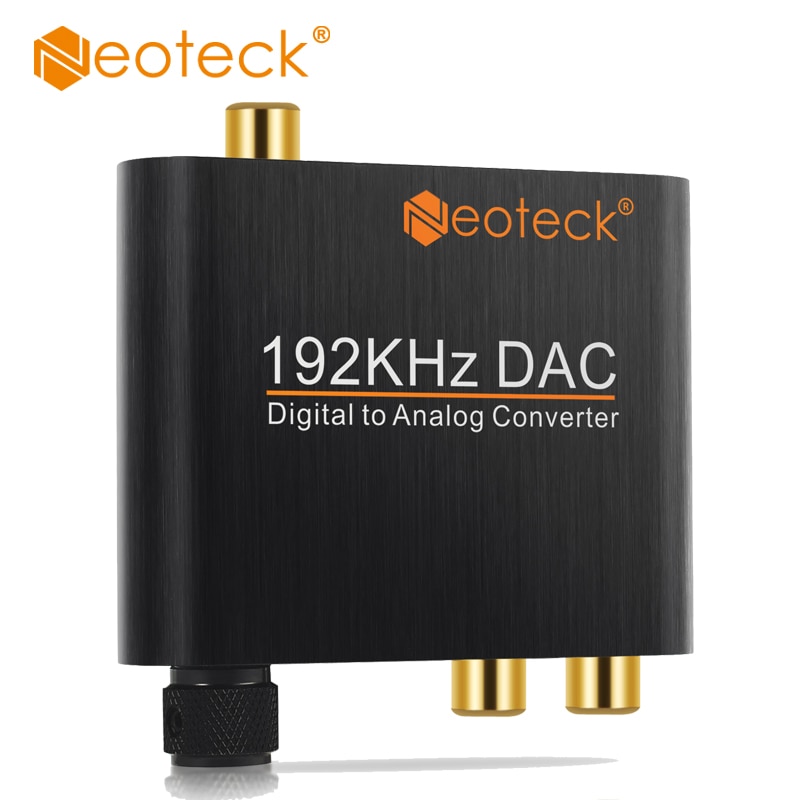 192 Khz DAC Coaxial Optical To Analog RCA R/L Audio 3.5mm Jack DAC Audio Decoder With Volume Control Converter Adapter For DVD