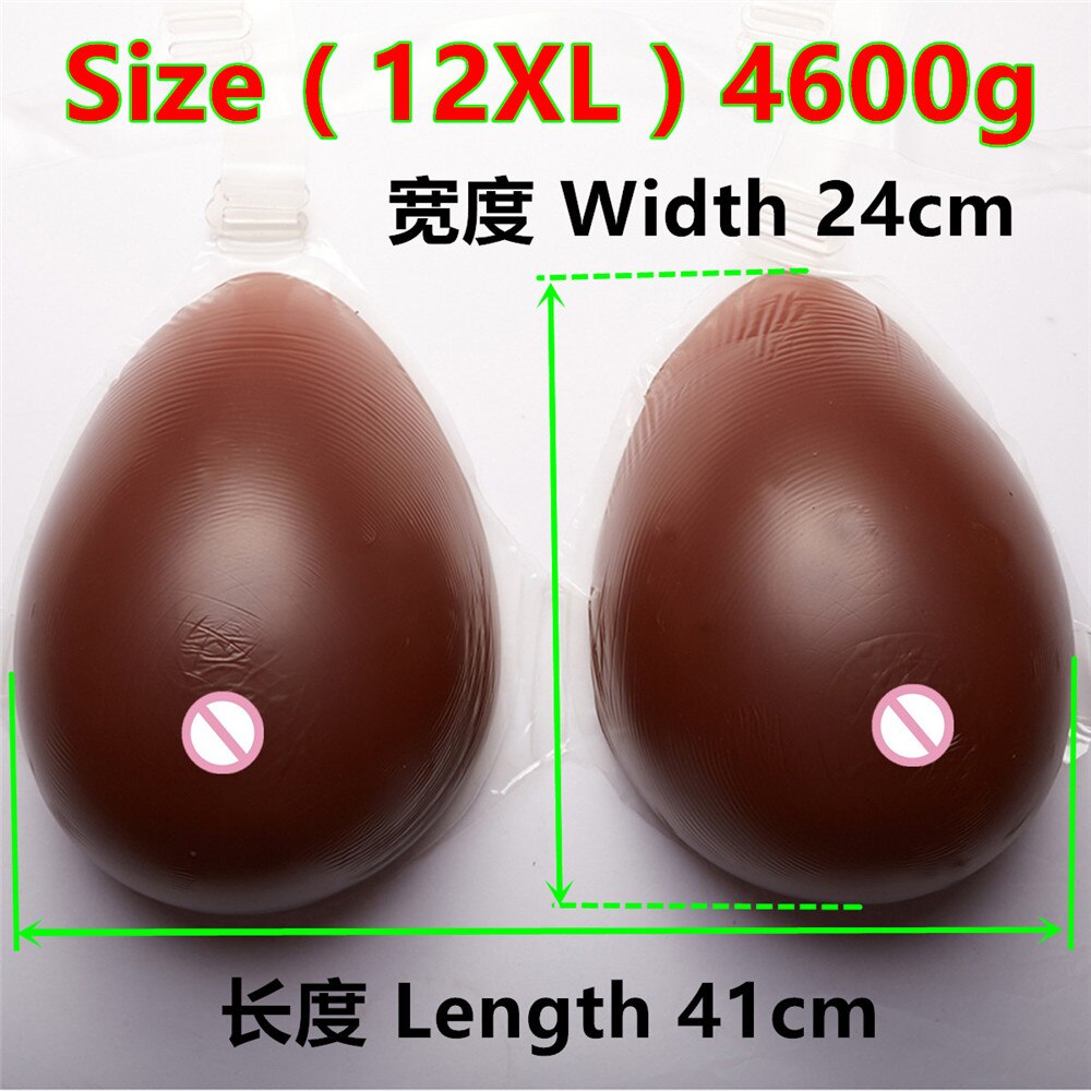 Black Fake Boobs 4600g/pair Huge Cup Bra Breast Forms Artificial Boobs Tits Enhancer For Crossdresser Needn't Adhesives