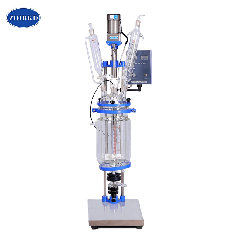 Laboratory Equipment 5L University Chemical Double-layer Jacket Glass Reactor Borosilicate Jacketed Vacuum Glass Reactor Vessel