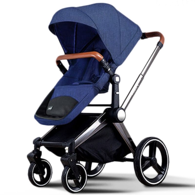 Pouch light luxury wheel baby cart high view can sit down folding baby cart children