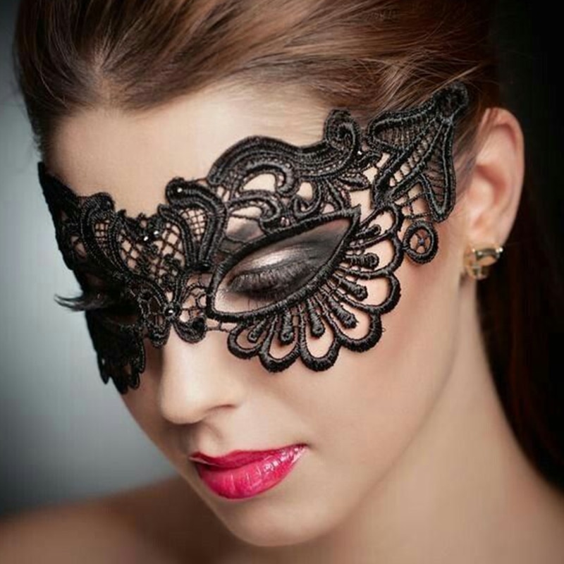 Valentine's Day Black Enchanting Lace Eye Mask Sex Accessories Hollow Out Sexy Women Halloween Mask Cosplay Products CS80609