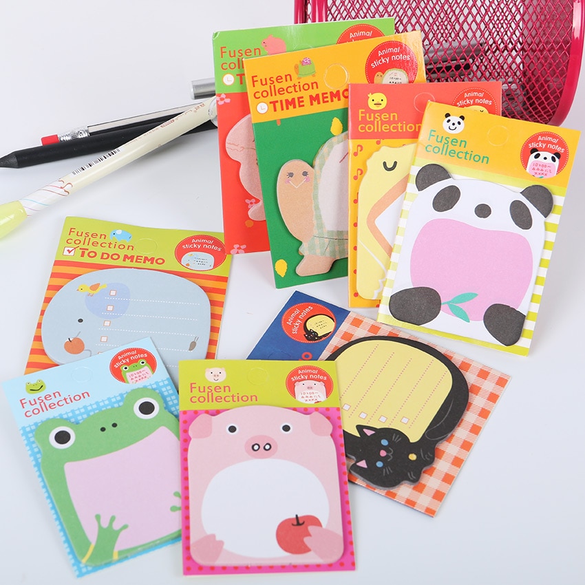 Office Stationery Sticker Cute Forest Animal Sticker Marker Memo Pad Flags Sticky Note 8 Color Available