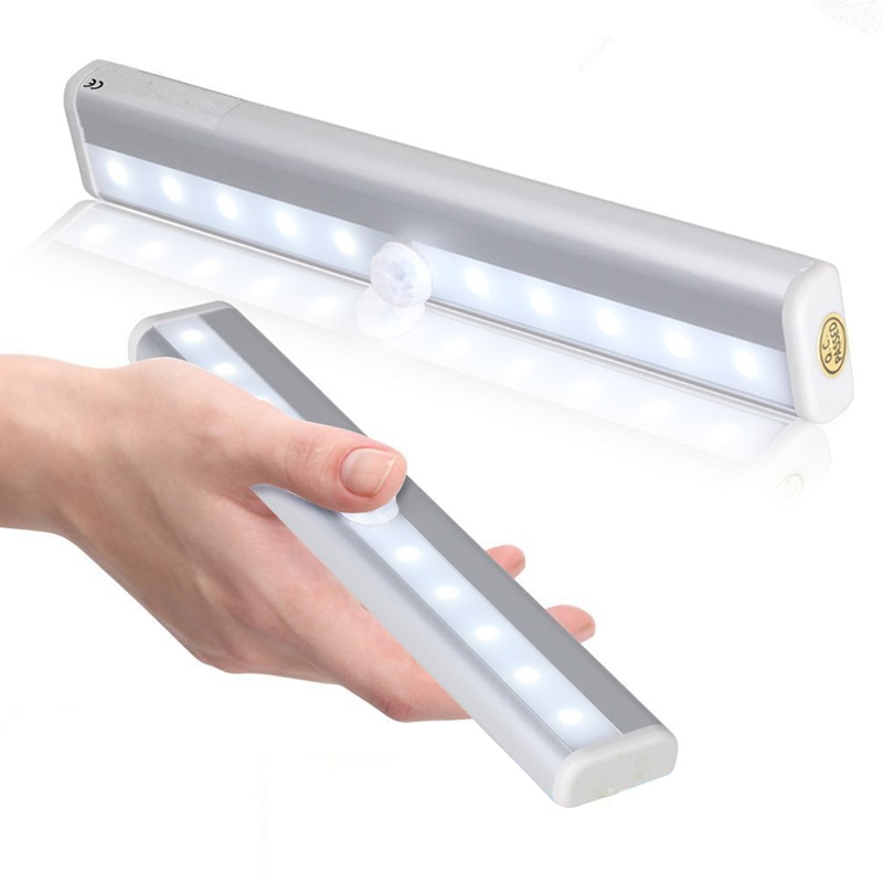 6/10 LEDs Led Cabinet Light Led Lamp for Kitchen Aluminum PIR Motion Sensor Wall Lamp for Wardrobe Corridor Closet Indoor Light