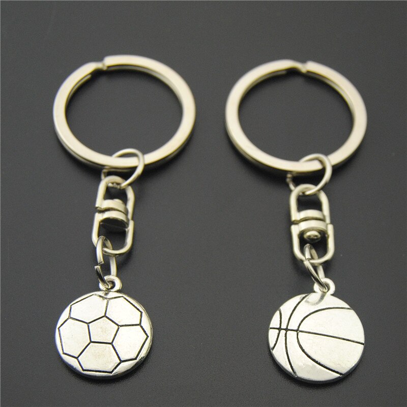 1PC Basketball KeyChains Soccer Football Metal Key Rings Wholesale For Sport Gift For Men E822/E823