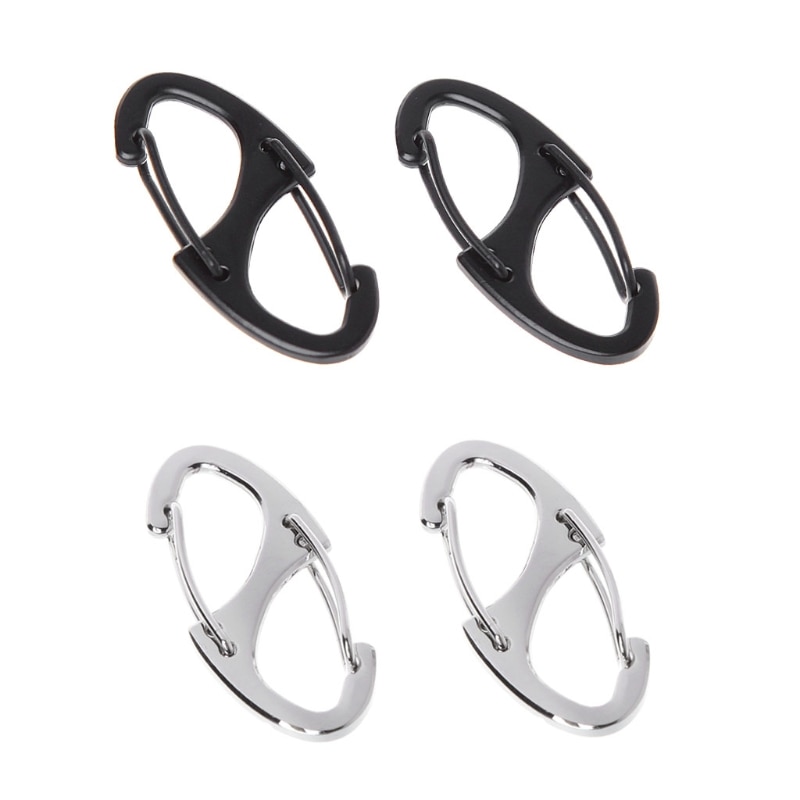 2Pcs/set 8 Shape Carabiner Mini EDC Keychain Portable Outdoor Hook Hang Buckle Clasp High Quality