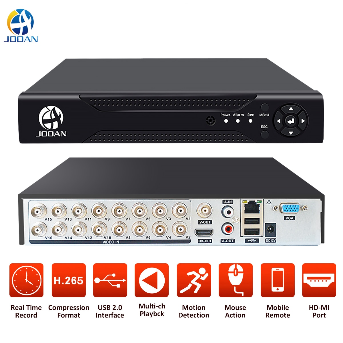 DVR 16CH 8CH 4CH CCTV Recorder For CVBS AHD Analog Camera IP Camera Onvif P2P 1080P Video Surveillance DVR Recorder Registrar