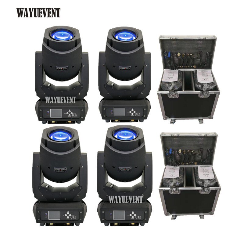 4pcs / lot 200W LED Lyre Moving Head Light Beam Spot Wash Light for DJ Disco Nightclub Party