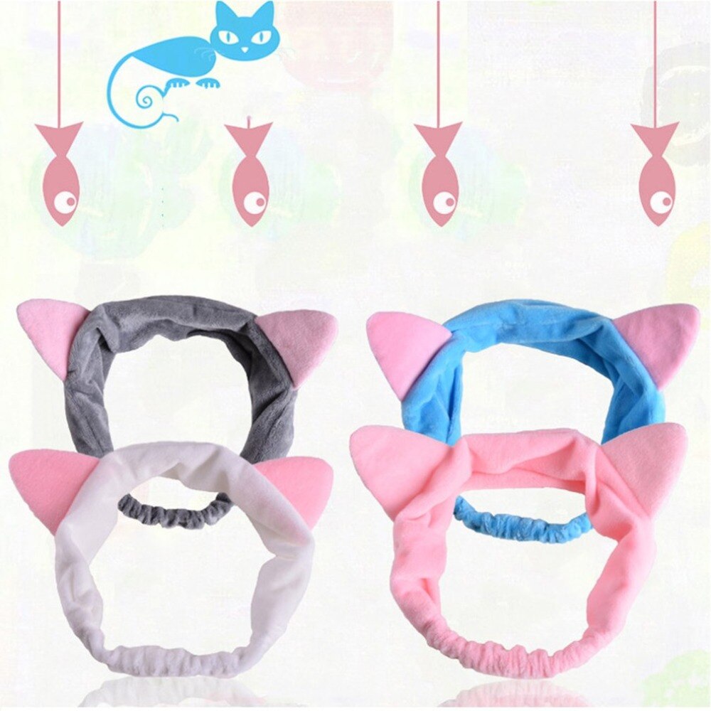 1 Pcs Multicolor Cute Hairband Band Hair Cat Ears Head Lovely Hair Band Wash Face Girls Band Hair Accessories