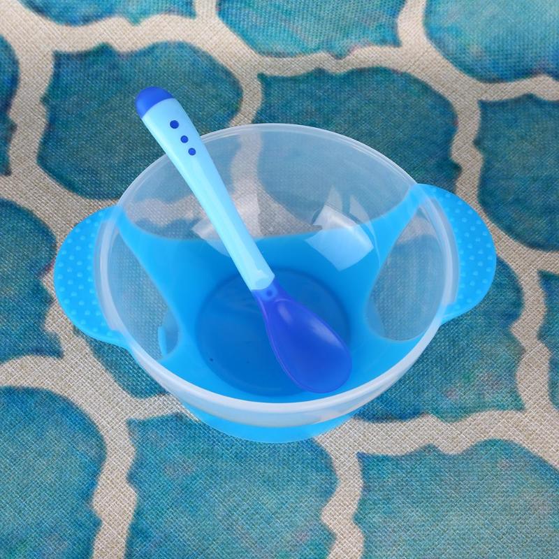 Safety Baby Feeding Dishes Babies Eatting Bowl with Suction Cup Assist Spoon Fork Baby Children Training Products Dinnerware