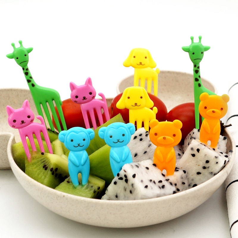 10pcs/set Kids Cute Fork Cutlery Baby Food Feeding Tableware Toddler Dinnerware Portable Utensil Infant Tableware Children Food