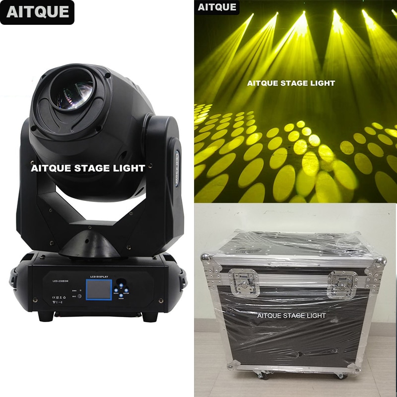 4pcs China sharpy lyre spot beam Moving head LED head light 230w moving head beam led flight case