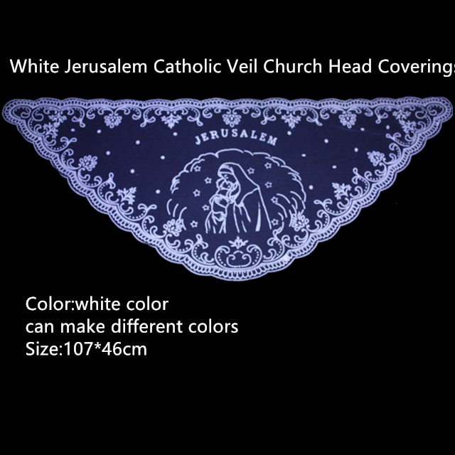 Jerusalem White Flocking Church Head Coverings Catholic Veil