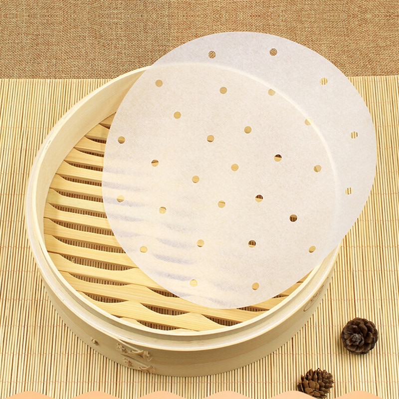 6/7/8/9/10 Inches Practical Cooking Paper Bamboo Steamer Dim Sum Paper Non Stick Restaurant Kitchen Under Steam Mat