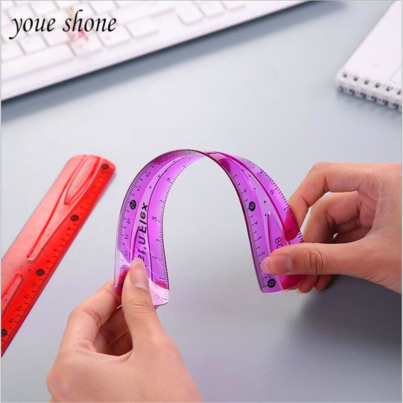 YOUE SHONE 20CM15CM 1PCS soft ruler student stationery office soft straight rulers soft rubber ruler for student Drawing tool