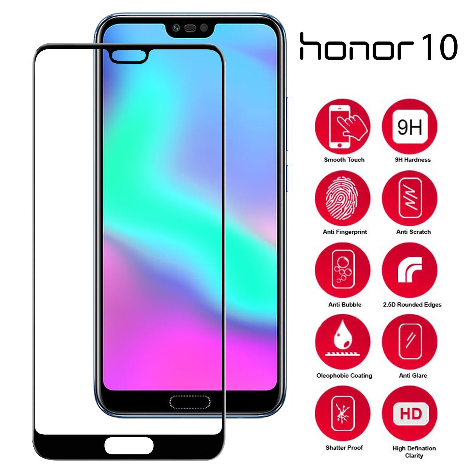 For Huawei Honor 10 Tempered Glass Full Cover Screen Protector Honor 10 Glass Protective Glass Honor10 Film on Honor 20 Pro Lite