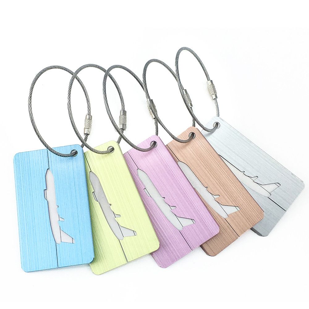 1PC Address Holder Tag Aluminum Alloy Air Plane Travel Suitcase Name Address ID Label Chic Luggage Tag Boarding travel accessory