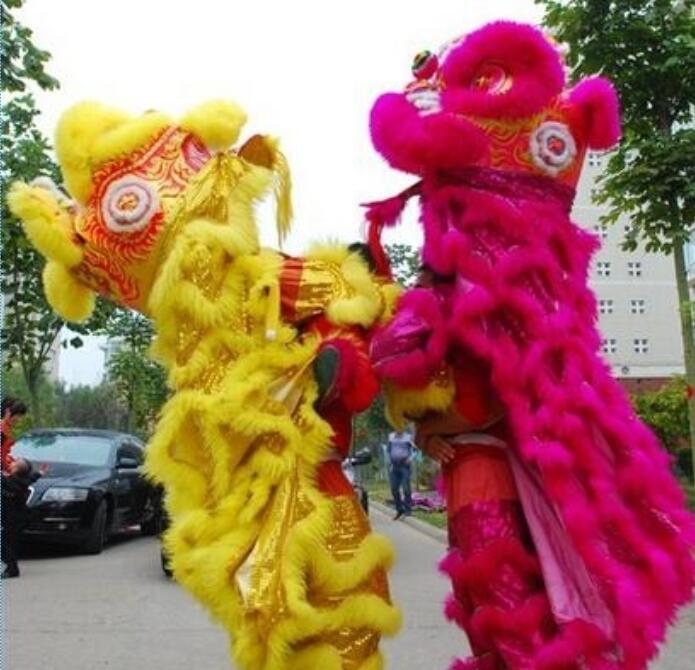 Oversea Chinese Celebrate the festivals Lion dance Outfit Cantonese Lion dance costume Foshan Wool Hand Made Stage Accessories
