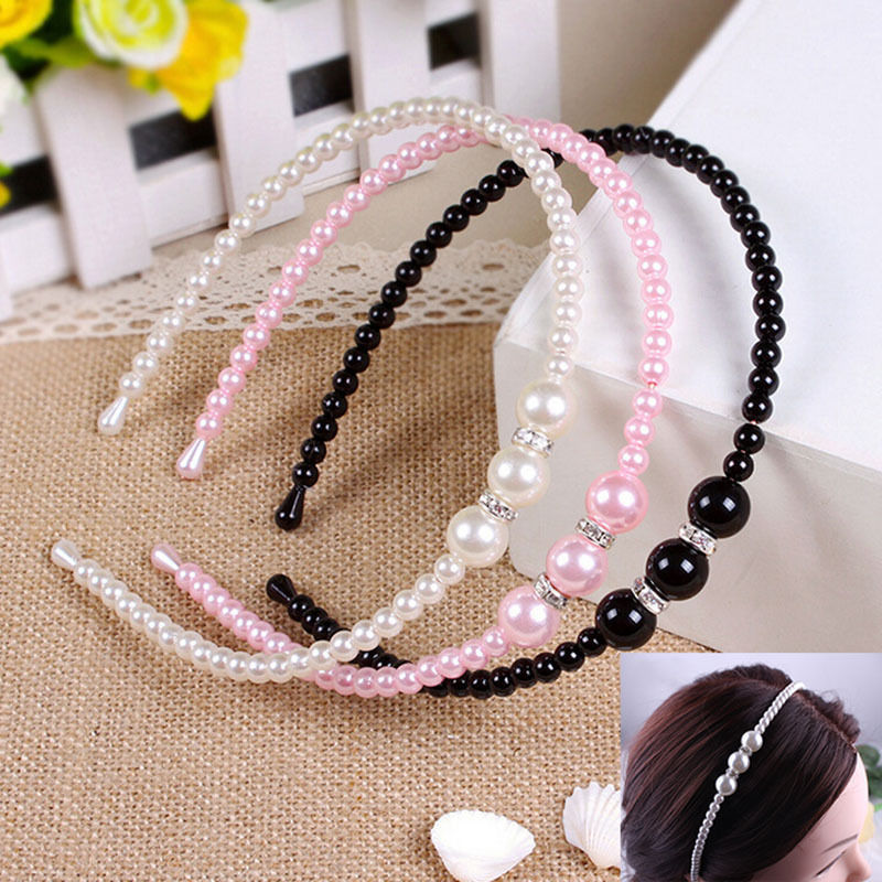 1 Pc Hair Accessories Bezel with Rhinestone Headband Elegant Girls Pearl Princess Hairpins Women's Headbands Hair Band for Women