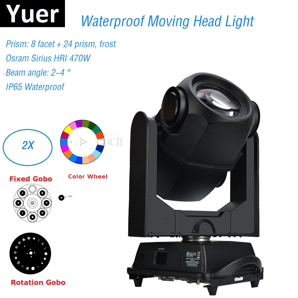 2Pcs/Lot 470W Waterproof Moving Head Lights Sharpy Beam Spot Stage Lights Outdoor Stage Effect Light Moving Head Party Lighting