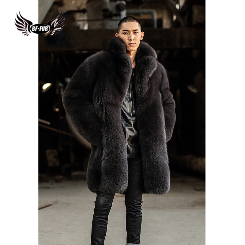 2020 Real Fur Coat For Men Leather Jackets Thicken Outerwear Men Genuine Leather Real Fox Fur Men's Leather Jackets