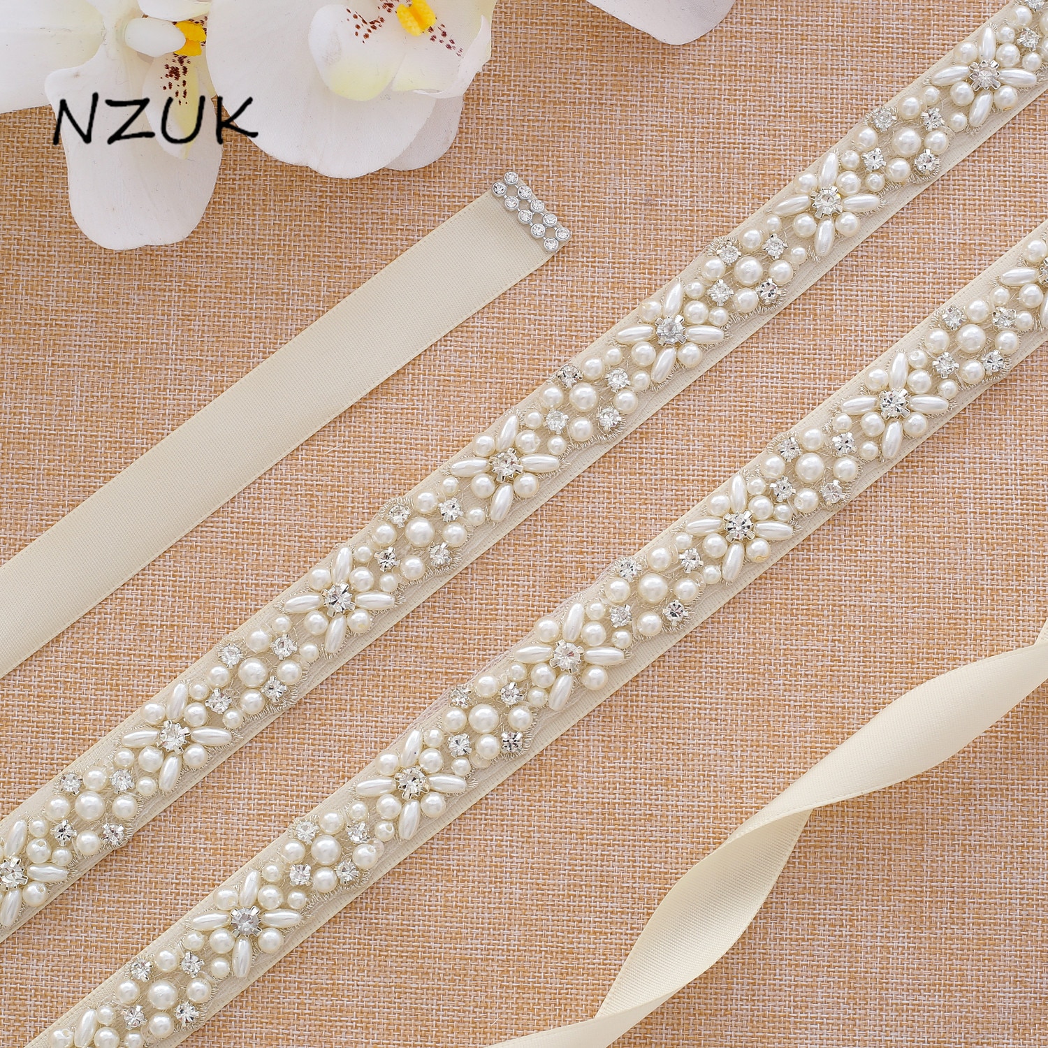 Crystal Bridal Sash Rhinestones Pearls Wedding Belt Satin Bridal Belt And Sash For Wedding Decoration Y133S