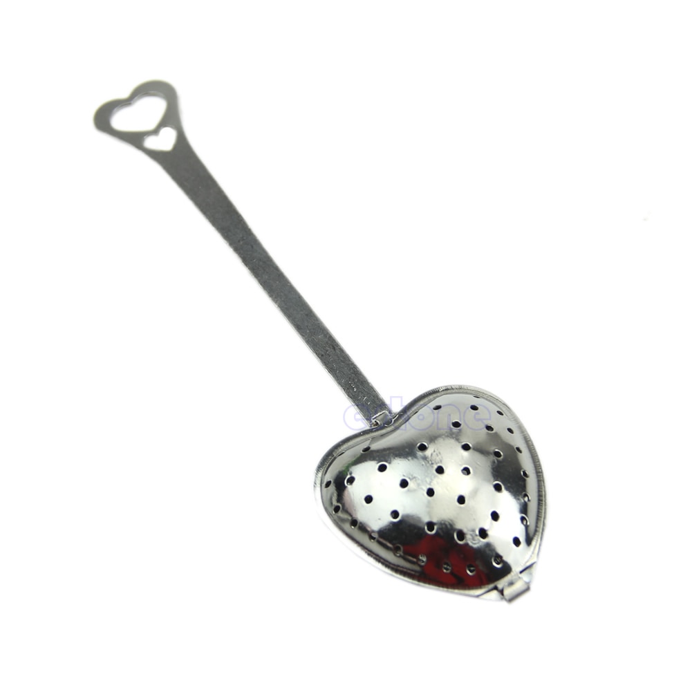 2021 New Tea Infuser Spoon Strainer Stainless Steel Steeper Heart Shaped Handle Shower