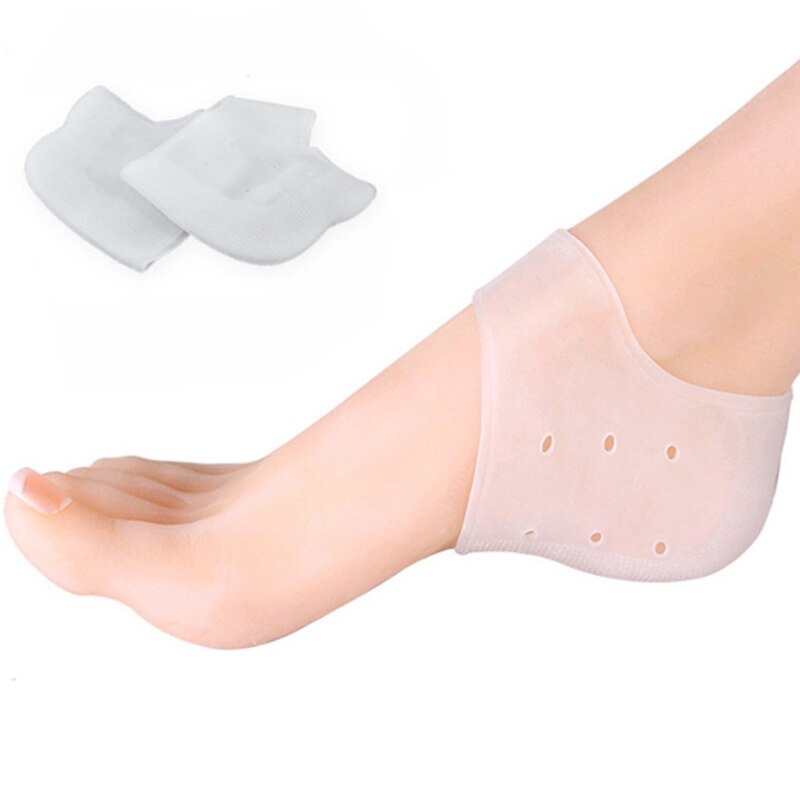 2PCS New Silicone Moisturizing Gel Heel Socks with hole Cracked Foot Protectors Insert Heel Cushions