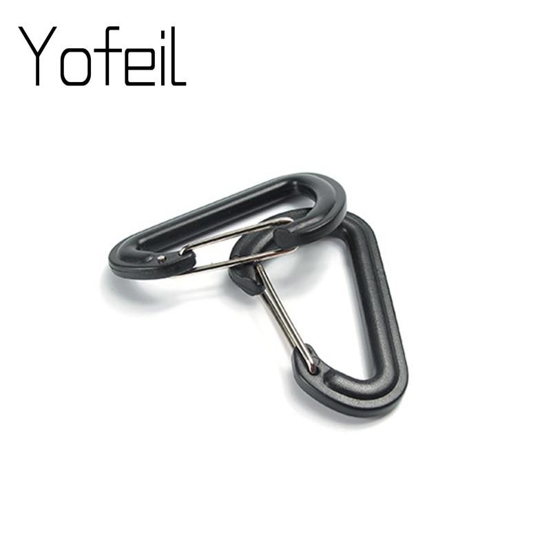 2Pcs/lot D Shape Carabiner Camping Hiking Hook Chain Screw Lock Bottle Buckle Hanging Padlock Key Chain Drop Shipping